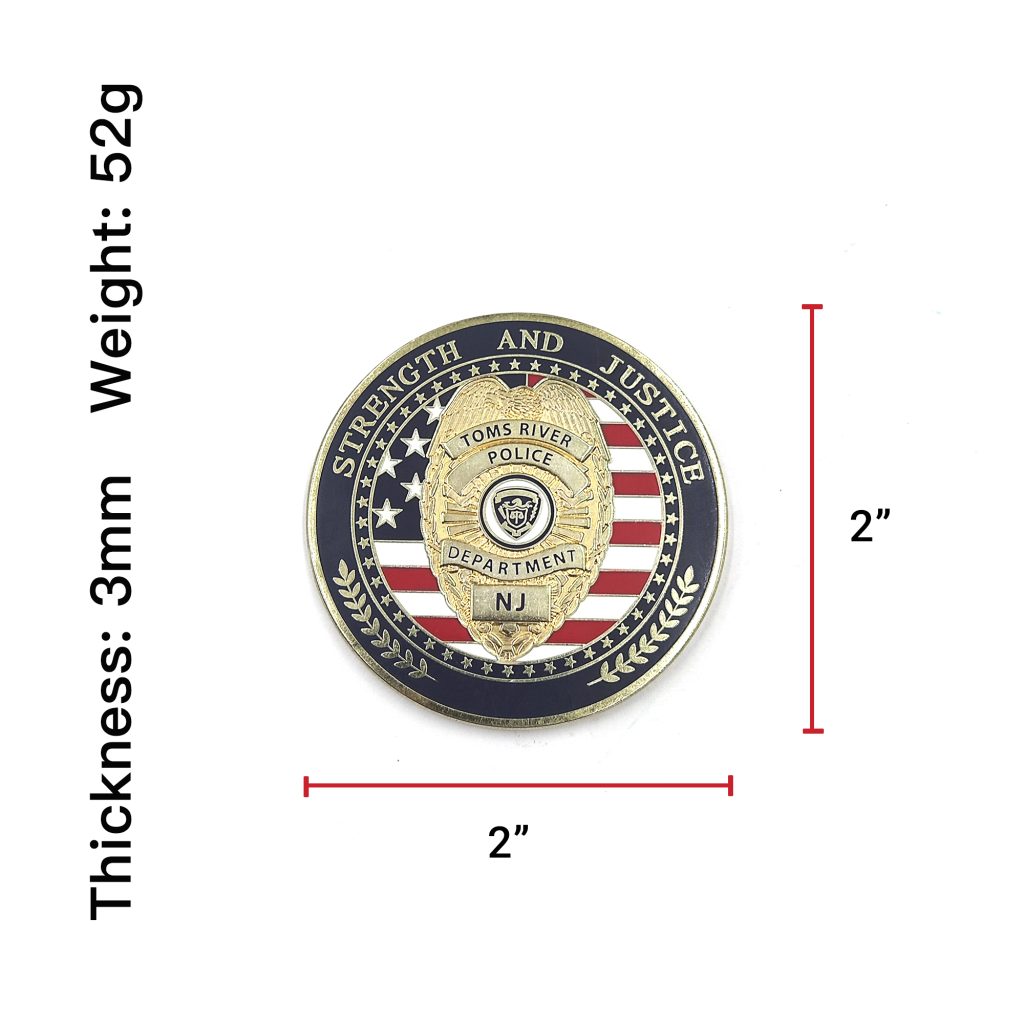 Custom Toms River Police Badges size
