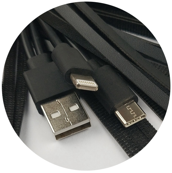 Custom USB phone charger Leather Keychain with logo charm-3