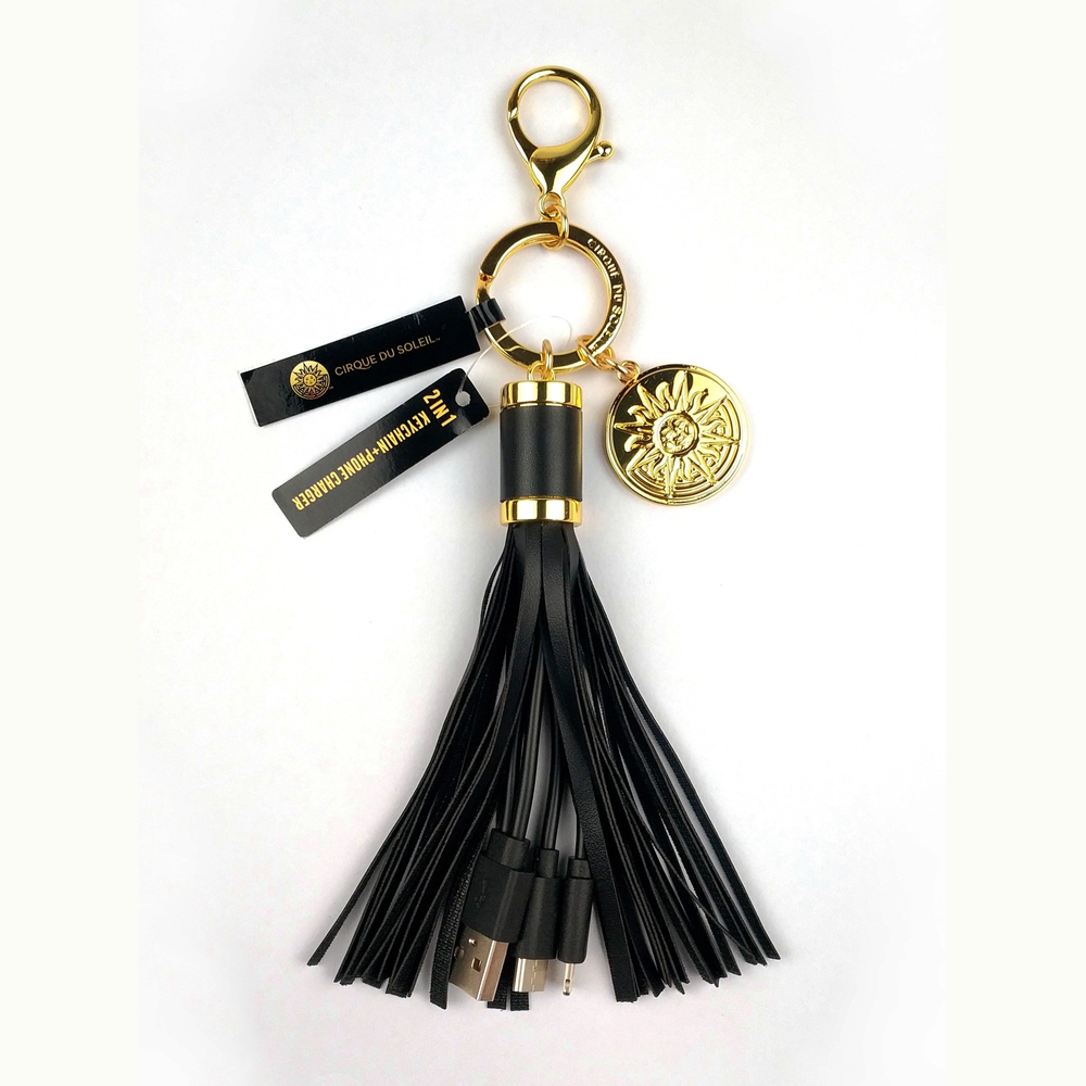 Custom Leather Keychain Promotional USB Tassel 2-in-1 Phone Charger – Premium Functional Branding Solution