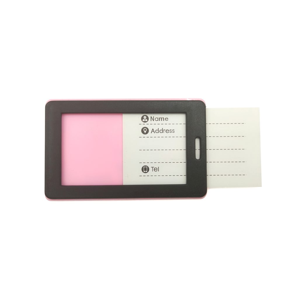 Pink rabbit luggage tag
