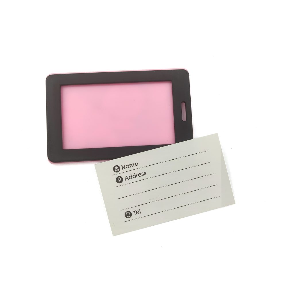 Pink rabbit luggage tag3