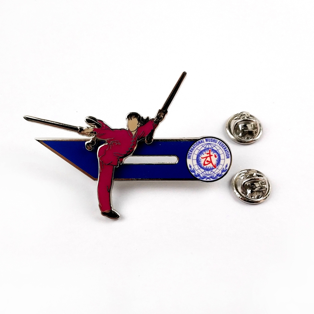 Custom Enamel Pins – International Wushu Federation Design, High – Quality Martial Arts – Themed Lapel Pins for Collection & Promotion