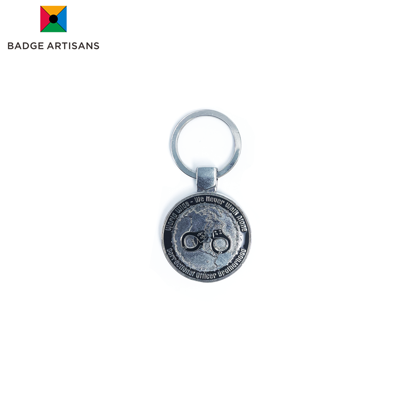 Law Enforcement challenge coins custom logo Keychain | Badge Artisans Custom Metal Keychains