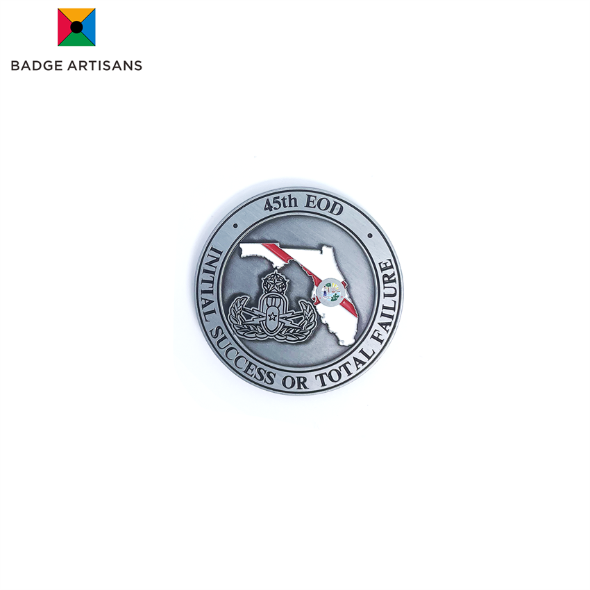 45th EOD Factory Custom Made Challenge Coins | Low Cost Zinc Alloy & Antique Finish