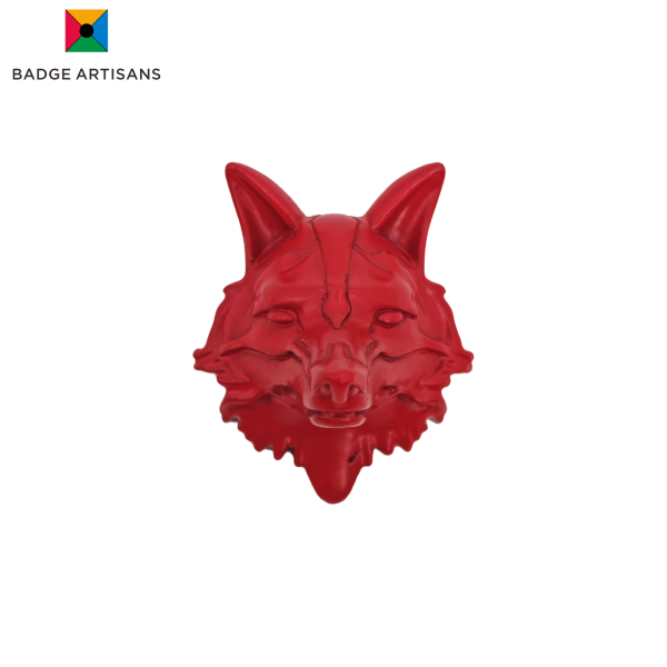 Custom Fridge Magnets in Zinc-Magnesium Alloy – Unique Red Wolf Design