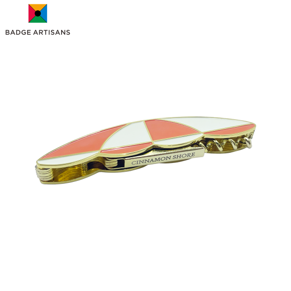Custom zinc alloy wine bottle opener with soft enamel in red and white