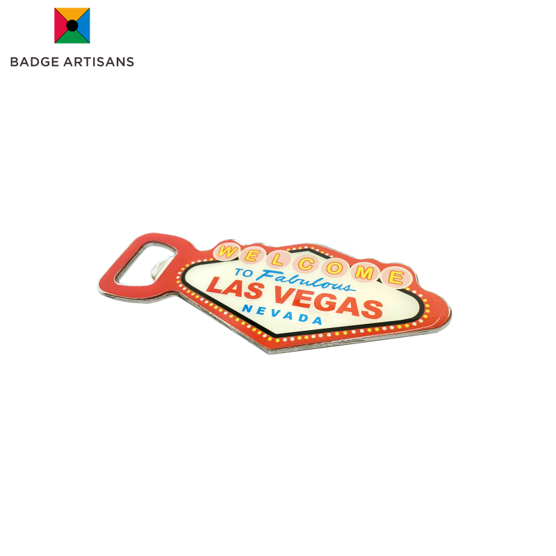 Close-Up of Enamel Finish on Custom Las Vegas Bottle Opener