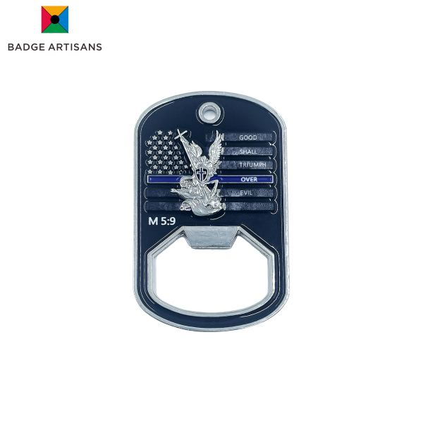 Custom zinc alloy bottle opener with cowboy skull design in soft enamel