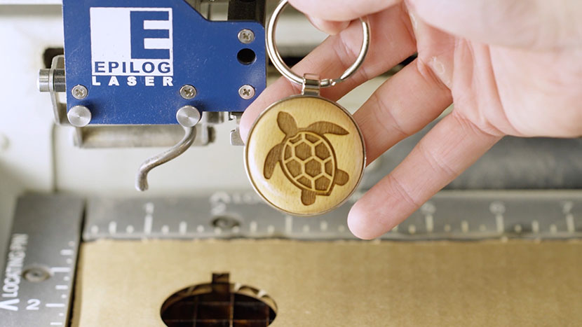 Wooden Core Processes Deep Laser Engraving and Hollow Design