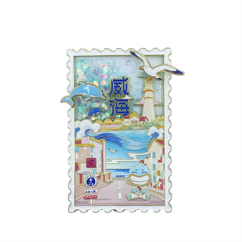 Premium Customized Magnets for Fridge: Weihai Torch Street Collection from Badge Artisans