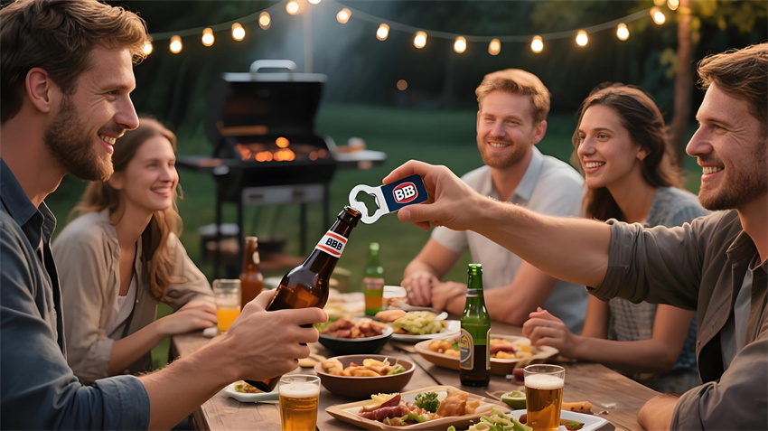 Using bottle opener business cards in social situations
