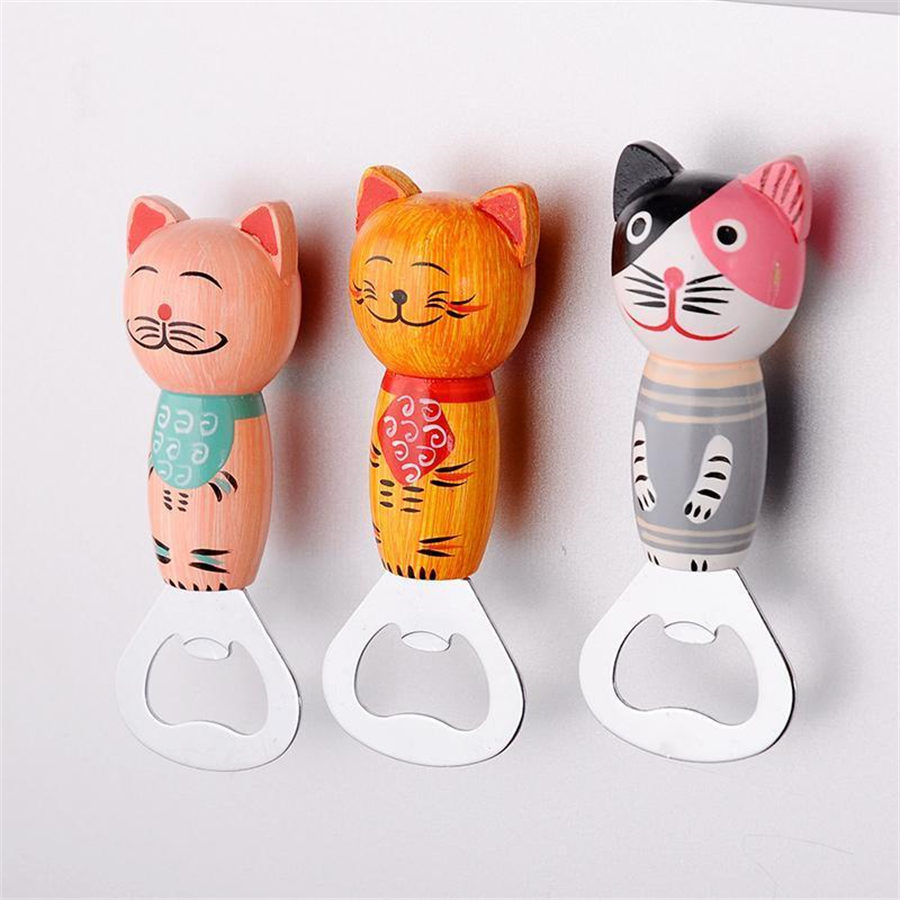 Adorable & Functional: Custom Bottle Openers Wood with Cat Designs
