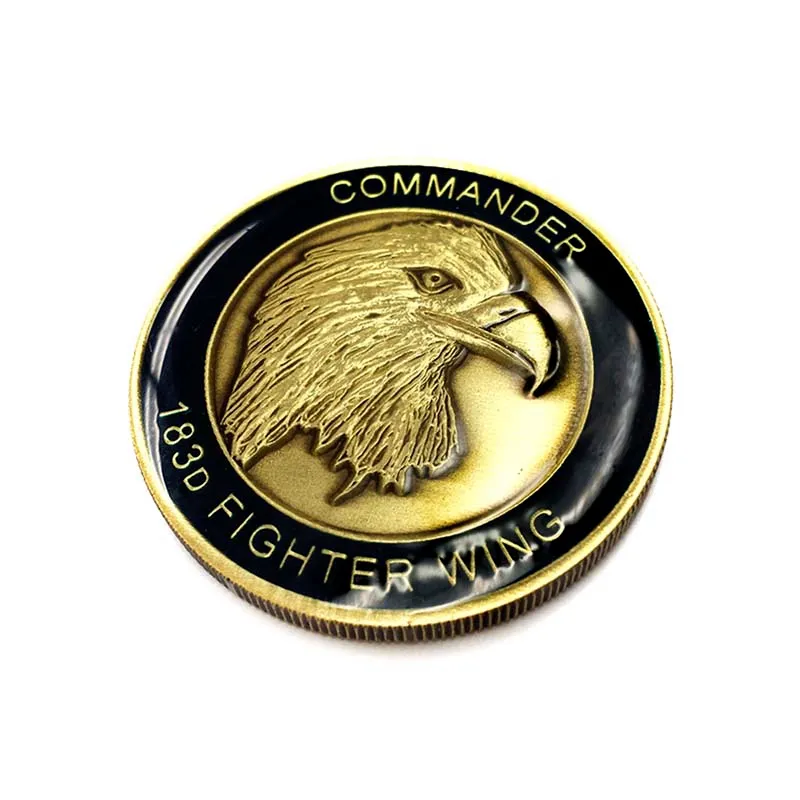 Commander Fighter Wing Epoxy Challenge Coins