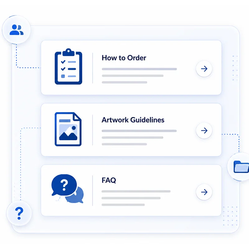 Practical Guides for Ordering, Artwork Preparation and Common Questions