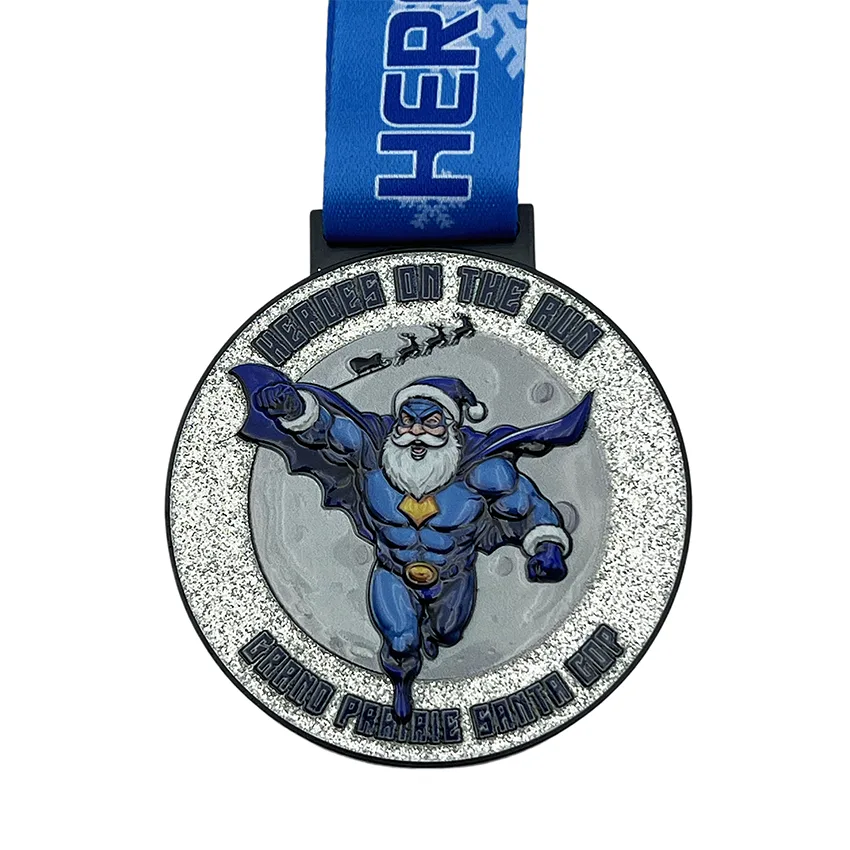 Christmas-Glitter-3D-Relief-UV-Printed-Medal