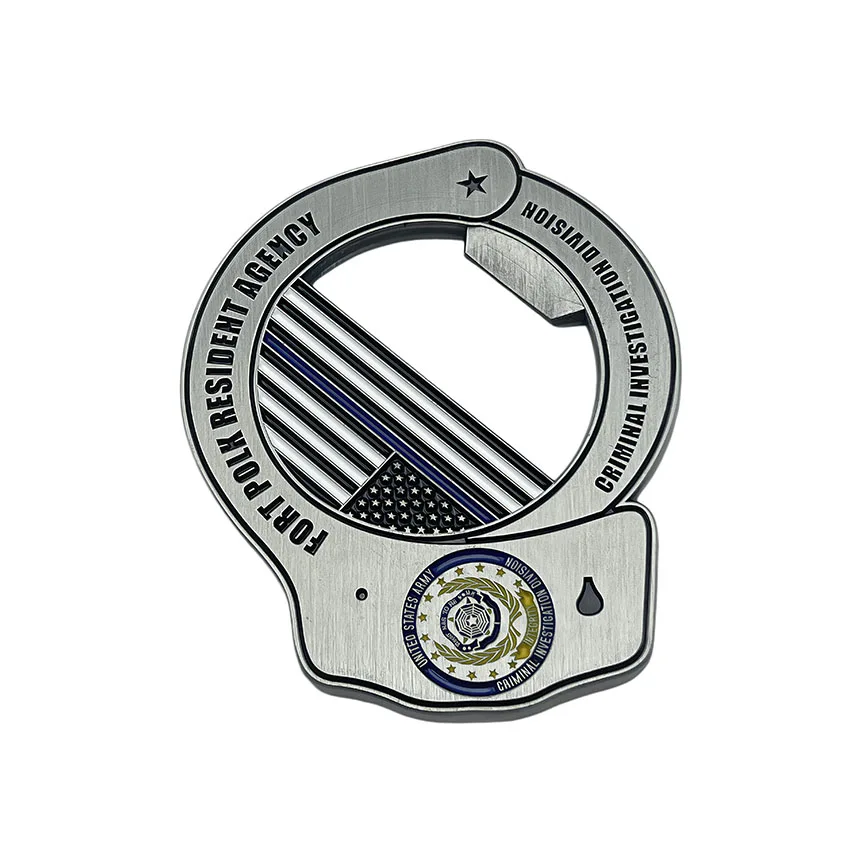 Police department badge coin custom shape
