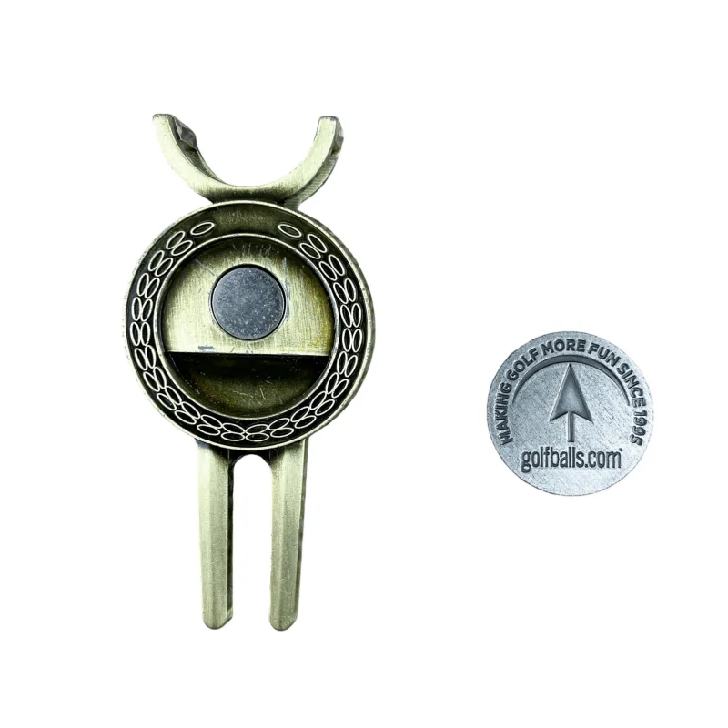 Antique Brass Detachable Golf Divot Tool Set