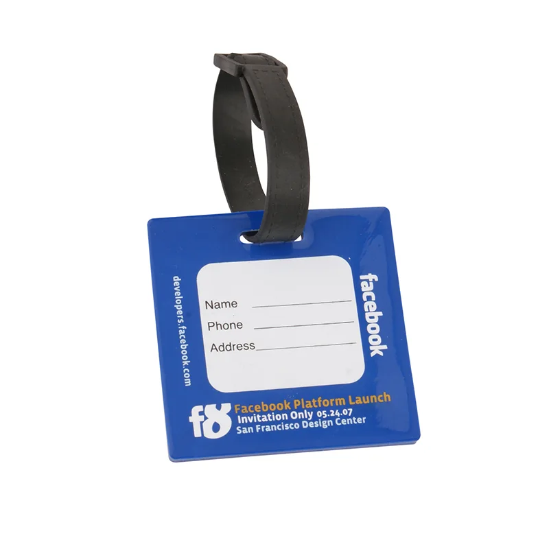 Blue Full-Color Printed PVC Luggage Tag