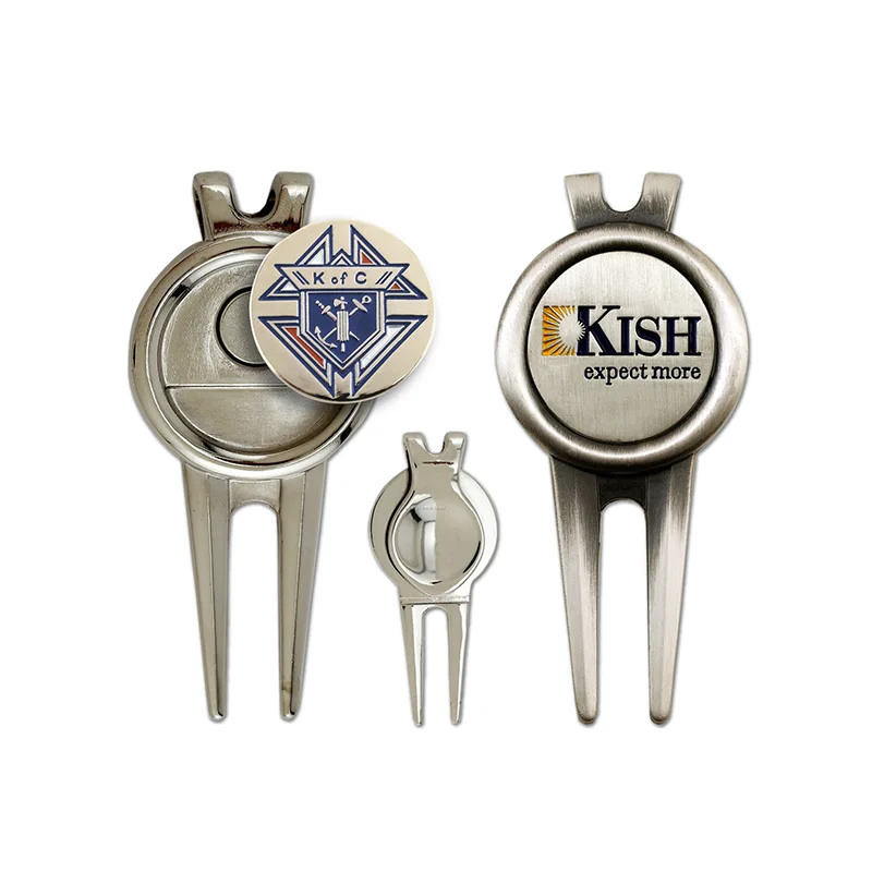 Silver Custom Logo Golf Divot Tool Set